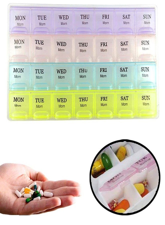 DIY Crafts DIY DIYC-10488 Crafts 28 Days 4 Weeks for 7 Days Pill Medicine Box Organizer for Vitamins Tablets Health & Care Dno# 19 (Pack of 1 Pc - Image 4